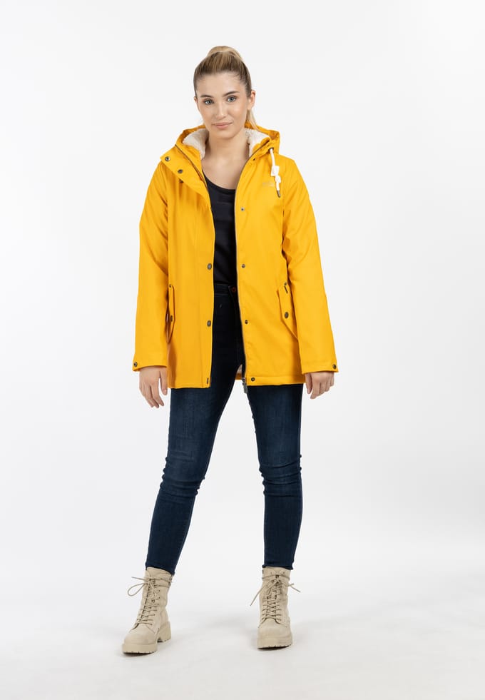 ICEBOUND Regenjas met teddy voering Dames zonnig geel