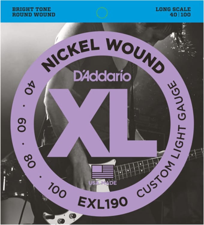 D'Addario EXL190 Nickel Wound Bassnaren (40-100) Custom Light