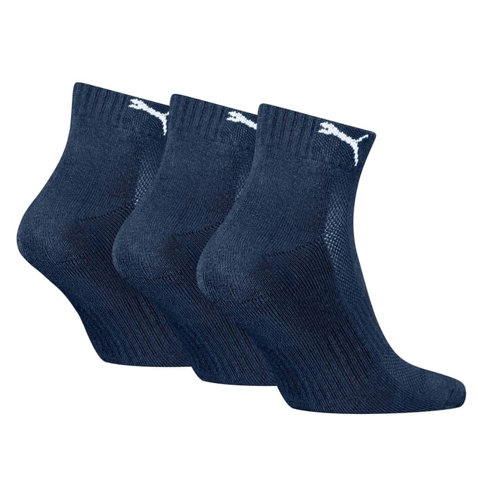 Unisex quartersokken met badstof zool 3 pack – Navy – 35-38 (3 paar)