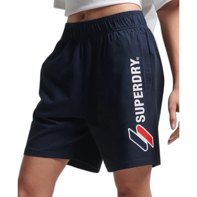 Superdry Code Sl Applique Boy Korte Broek Blauw XS Vrouw