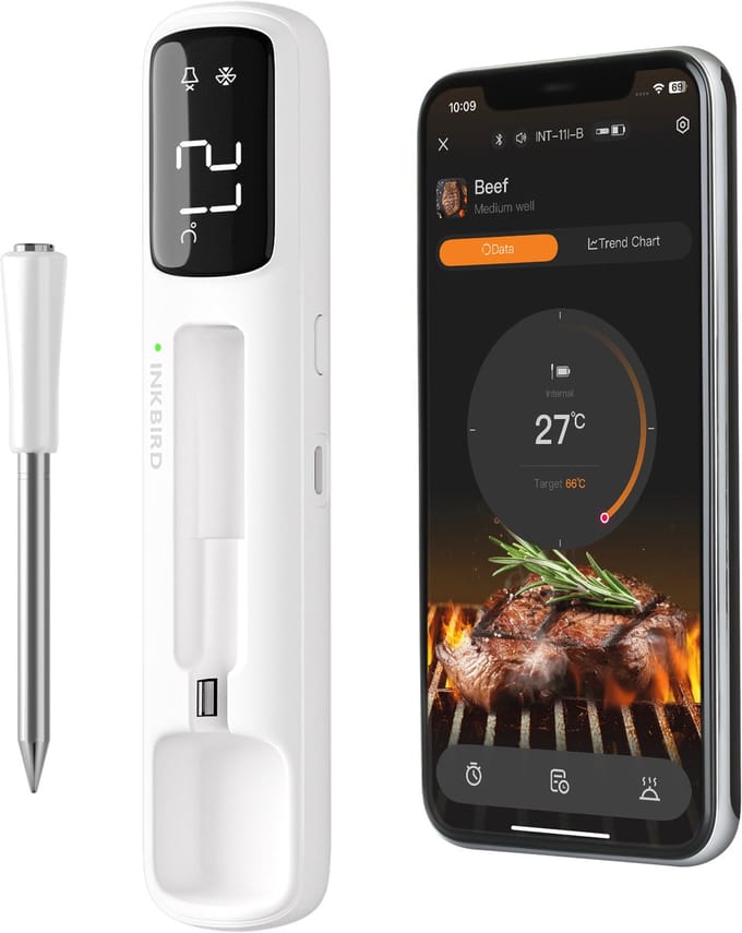 INKBIRD INT-11I-B Mini BBQ vleesthermometer nieuwe 2025