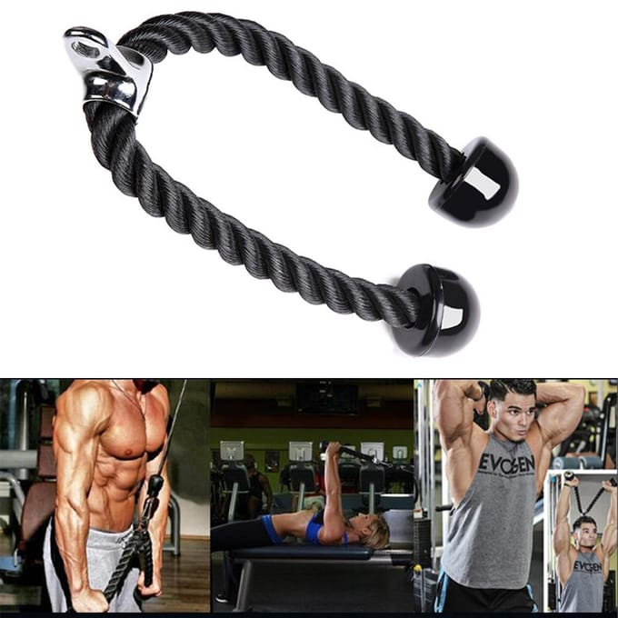 Triceps Touw Heavy Duty Buikspieroefeningen Kabel Pull Down Laterals Biceps Spier Training Fitness black