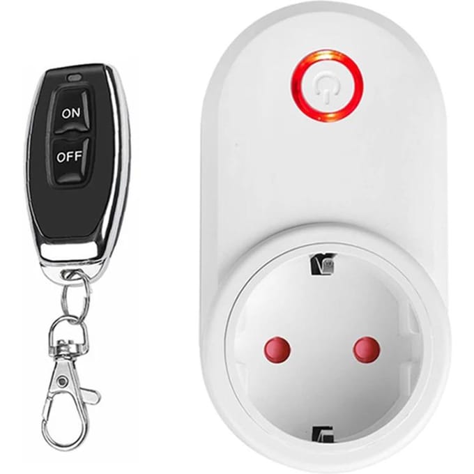 Prise Intelligente Sans Fil 433Mhz Télécommande Socket EU FR Étanche Télécommande 15A 110V 220V Prise RF pour Appareils Ménagers Lampe ON OFF white