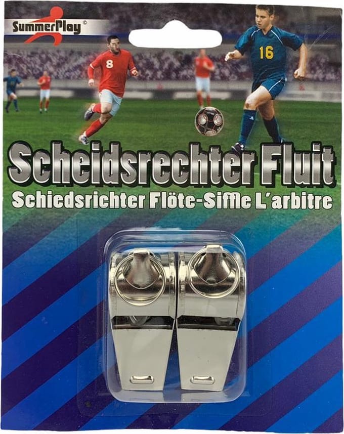 Summerplay Scheidsrechter Fluit - Metalen Fluitje - set 2 stuks