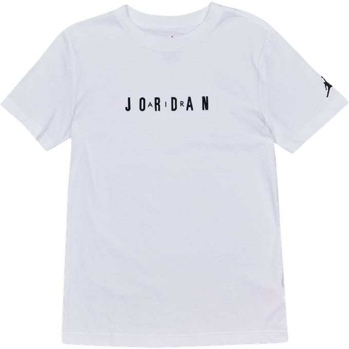 Jordan Wordmark Emb T-shirts Kinder - Wit - Maat 158 - 170 CM - Katoen Jersey