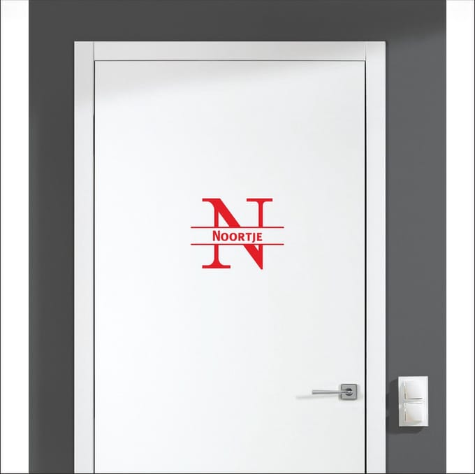 Deursticker Met Naam -  Noortje - Rood