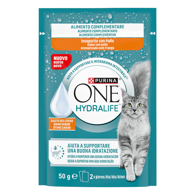 PURINA ONE Hydralife Kat Vloeibaar 12 x 50 g - met Kipsmaak