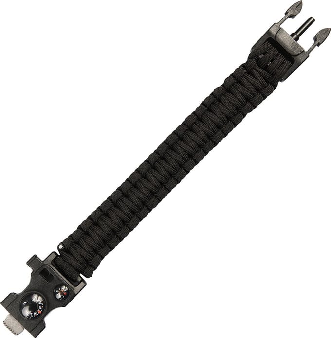 101inc Paracord survival bracelet 9inch zwart