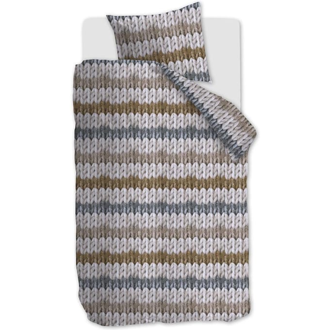 Ariadne at Home Warm Stripes dekbedovertrek - Eenpersoons - 140x200/220 - Oker