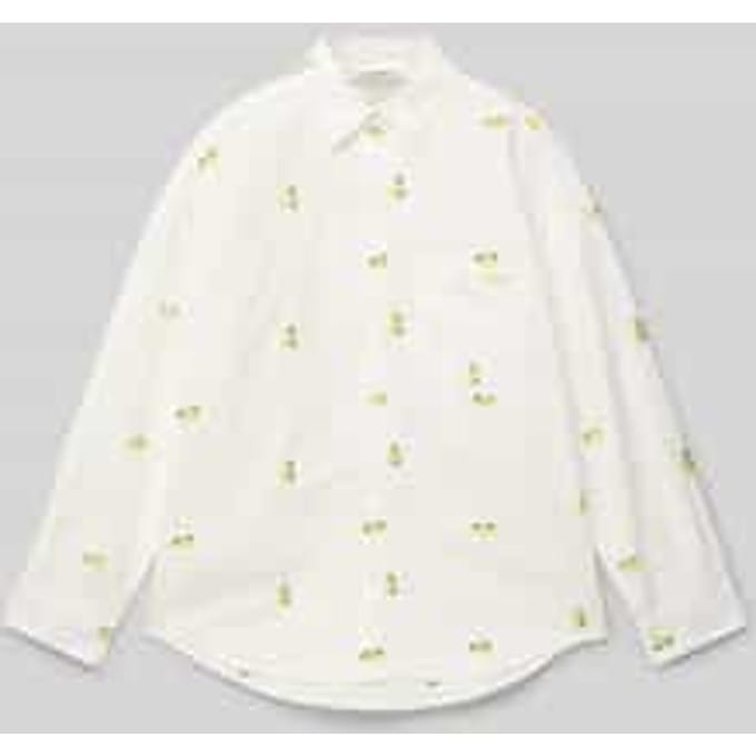 Overhemdblouse met borstzak en logostitching