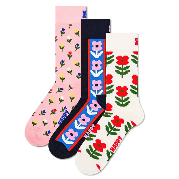 Happy Socks - 3-Pack Floral Socks - Dames - Sokken