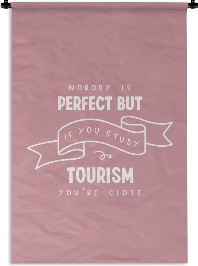 Wandkleed - Wanddoek - Studie - Quotes - Toerisme - 90x135 cm - Wandtapijt