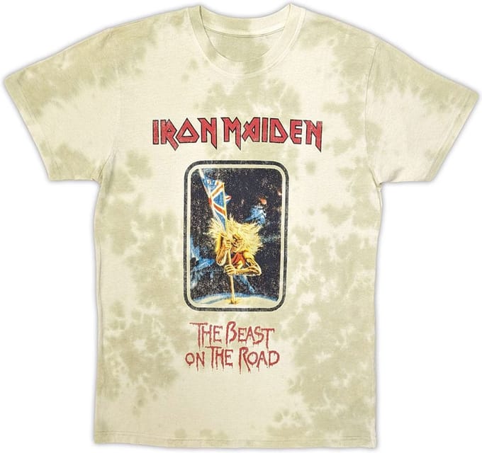 Iron Maiden - Beast On The Road Heren T-shirt - M - Beige
