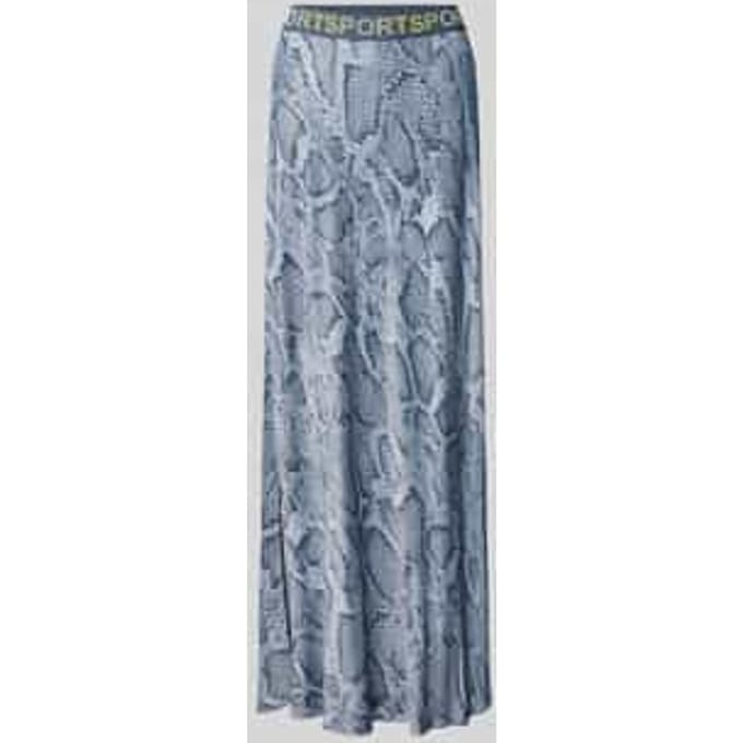 Maxirok van pure viscose met all-over slangenmotief