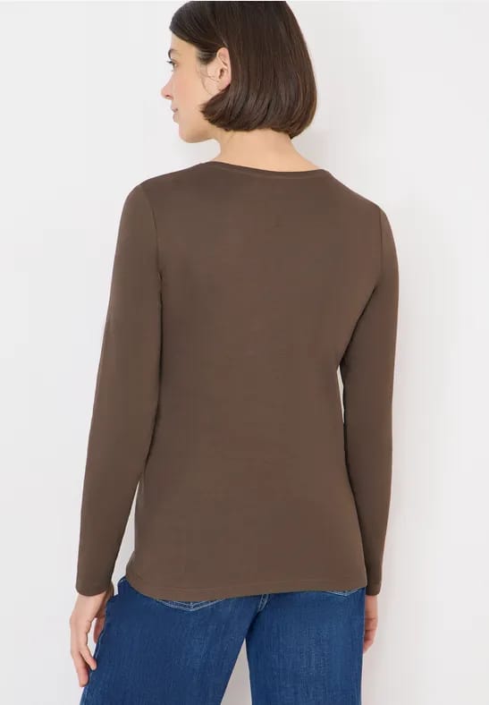 Shirt met lange mouwen en V-hals