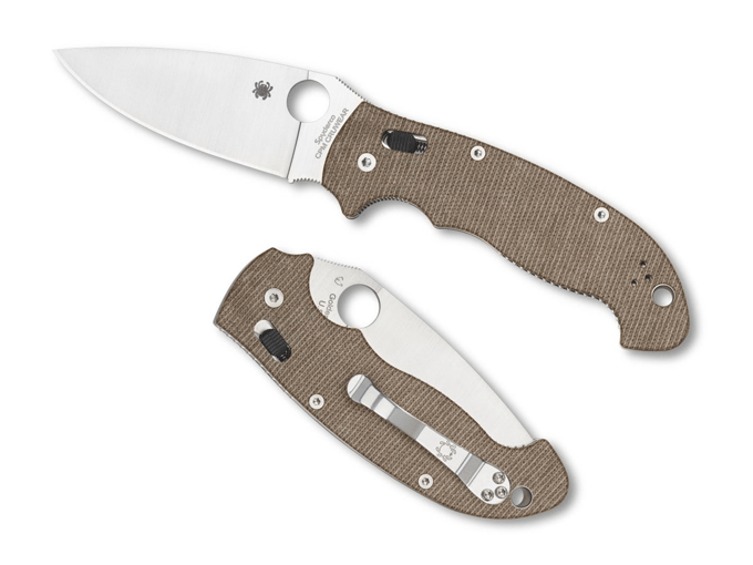 Spyderco Manix 2 XL Brown Canvas Micarta CPM CRU-WEAR PE