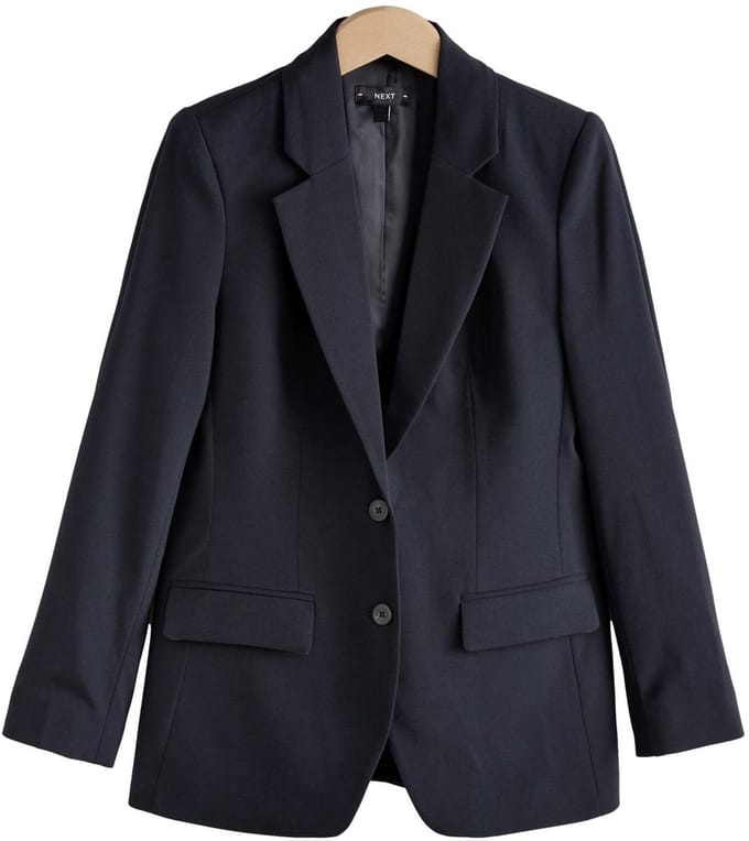 Next - Dames - Modieus gesneden blazer met wol en met enkele knopenrij - Blauw