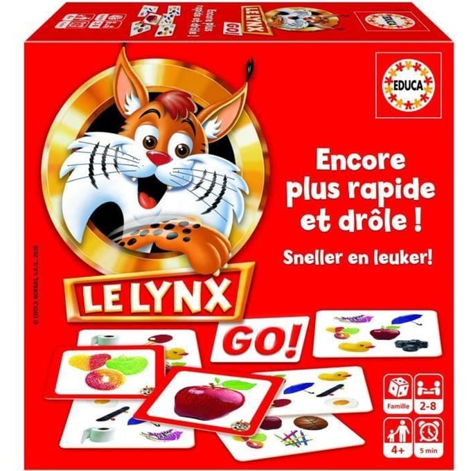 Jeu de cartes Le Lynx - EDUCA - Rouge - Dessins animés et BD - Mixte pur