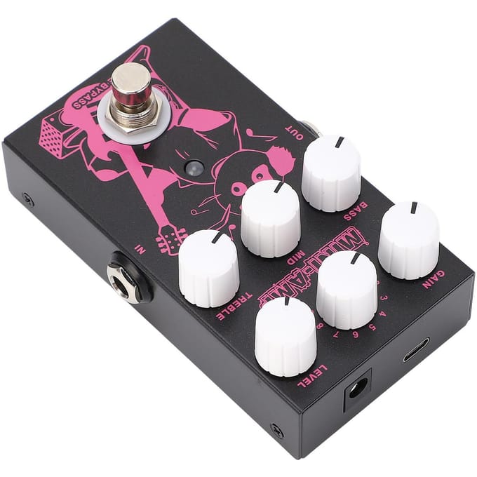 Pédale de Guitare Électrique 3 EQ Réglable 9 Effets Musicaux Effector pour Guitare Électrique pour la Performance black