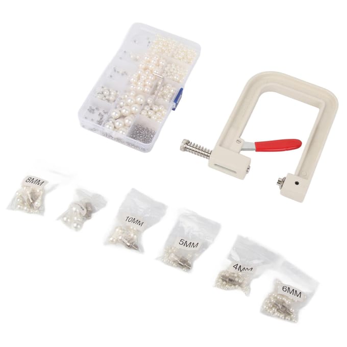 Parelzetmachine Kit met Handpersmachine Parels Nauwkeurige Positionering Handmatige Parelzetmachine voor DIY white