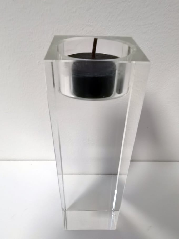 Waxine houder - Luxe - Glas- Sfeerlicht - 15x5x5cm- Helder
