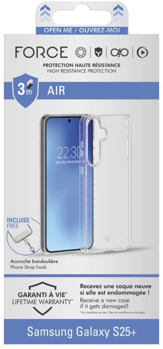 Force Case, Hoesje geschikt voor Samsung Galaxy S25 Plus - Versterkt 3m Air, Transparant