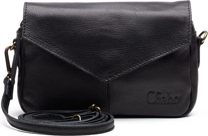 Chabo Bags - Rio Romy Plain - Crossbody - Leer -Zwart