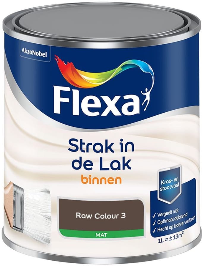 Flexa - Strak In De Lak Binnenlak Mat - Raw Colour 3 - Mengverf - 1 L