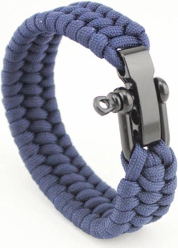 ***Paracord Armband Army Blue min (20cm Polsomtrek) - RVS verstelbare sluiting - Stoer Leger - van Heble® ***