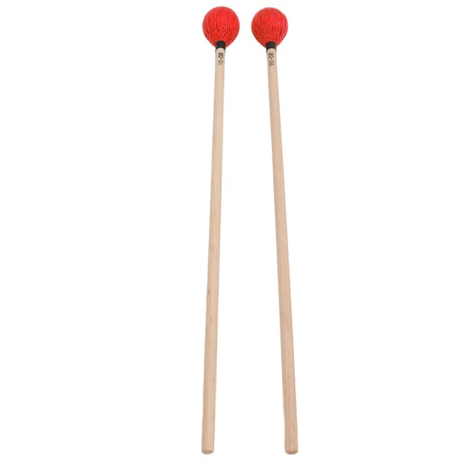 1 Paire de Maillets de Marimba Tête en Fil Dur Moyen avec Manche en Érable pour Jeu de Percussions MQ?06Rouge bleu