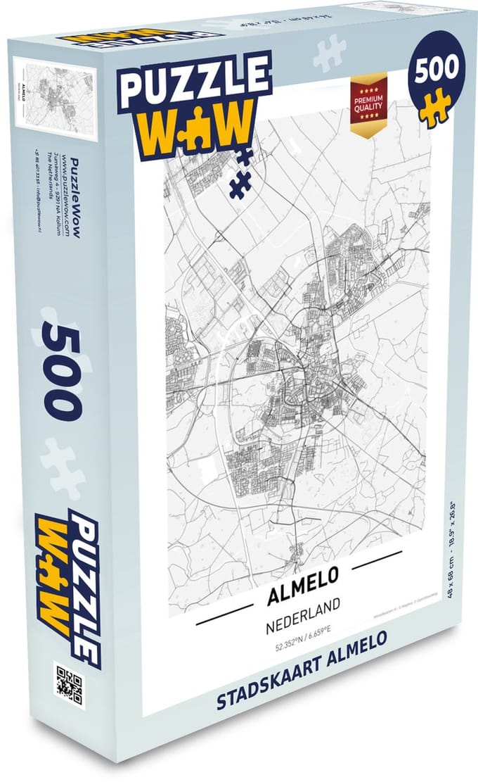 Puzzel Stadskaart Almelo - Legpuzzel - Puzzel 500 stukjes - Plattegrond
