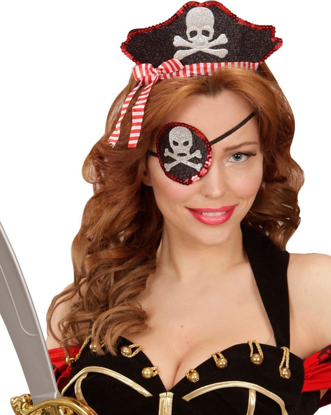 Mini piratenhoedje met ooglapje