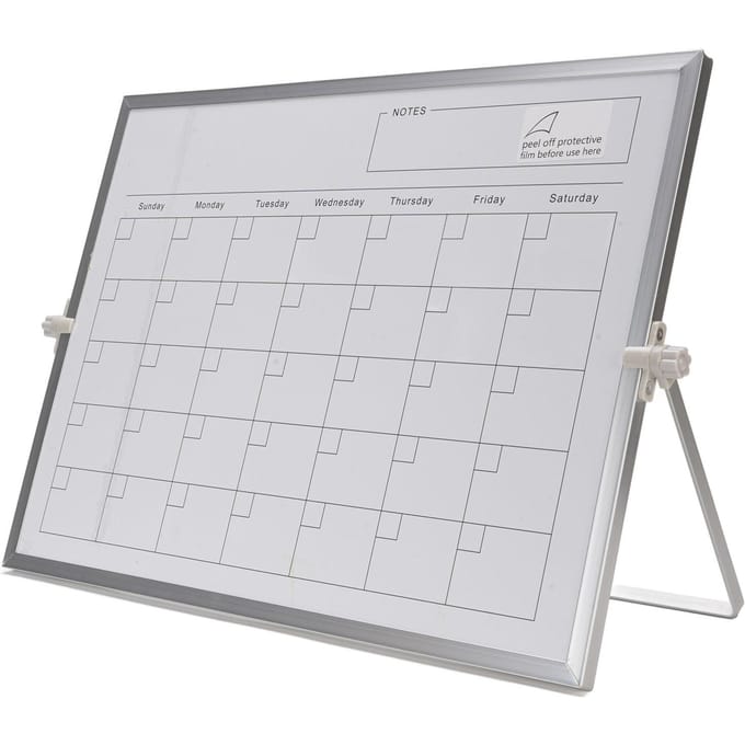 Kalender Whiteboard Uitwisbaar Kalender 30X40Cm Dubbelzijdig Magnetisch Bureau Whiteboard Kalender Maandelijkse Planner Met Standaard white