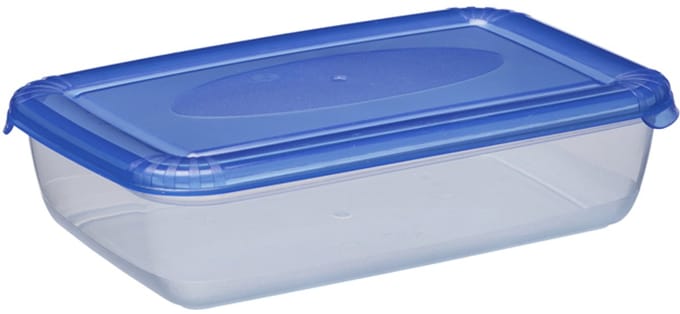 Polypropyleen vriesbak rechthoekig, 1,9 liter, grijs