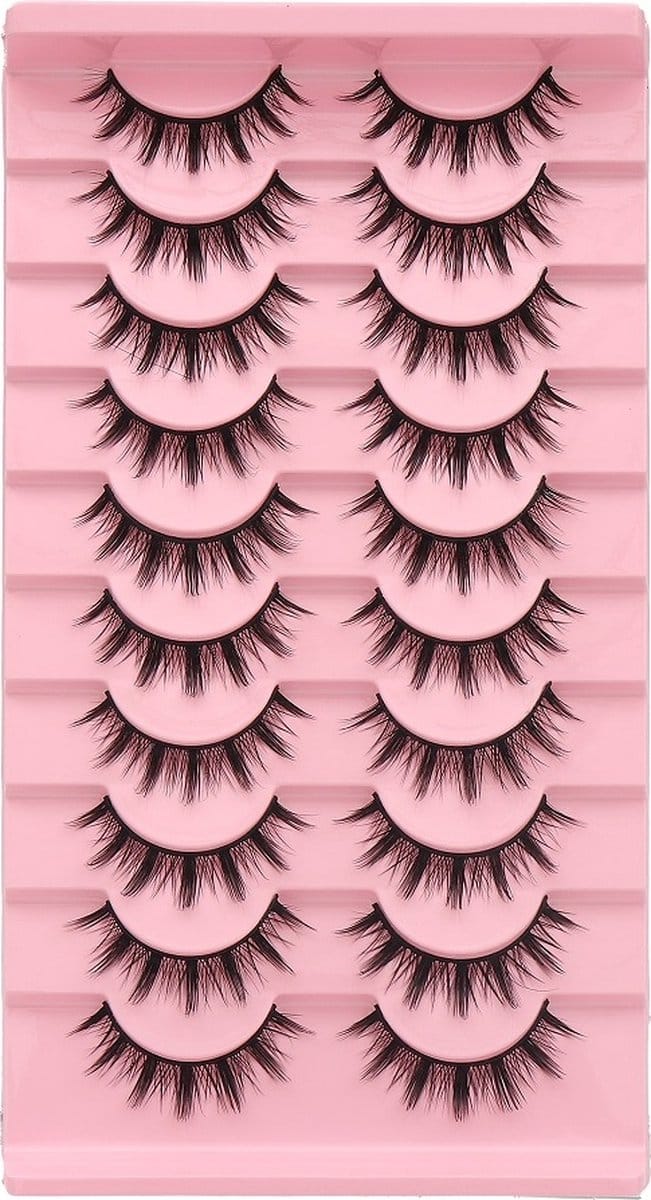 10 paar Nepwimpers - set valse wimpers - driedimensionaal effect - nieuwste mode - 15 mm extra lang