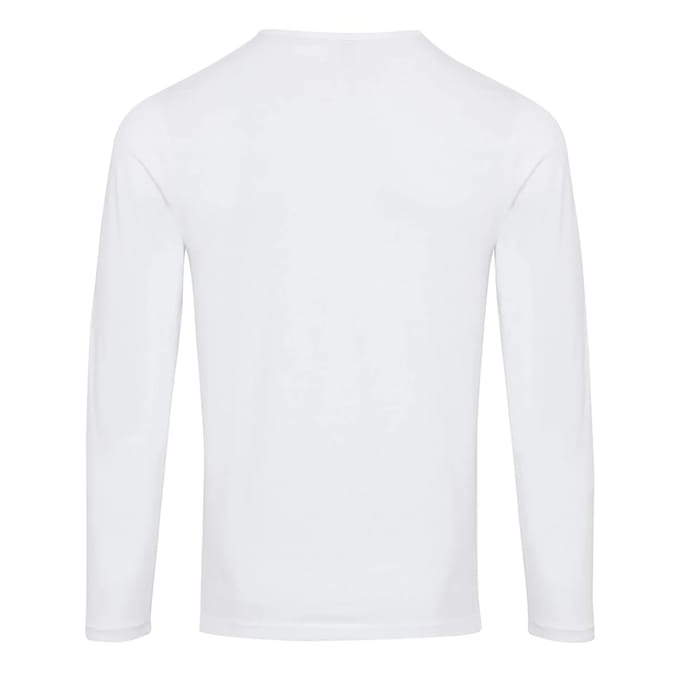 Premier Heren Long John met opgerolde mouwen T-Shirt (Wit)
