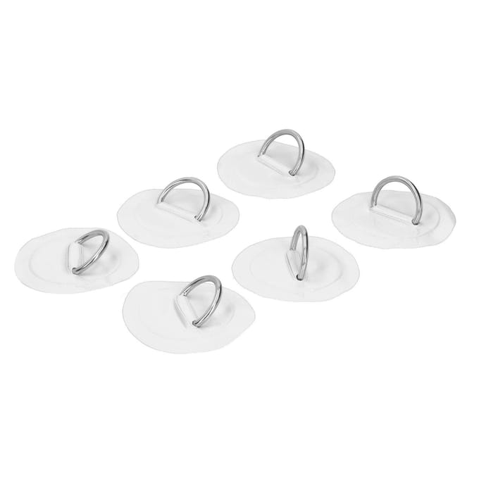 6 stuks Opblaasbare Boot Kajak DRing Pad Patch Marine Vaste Gesp met Elastisch Bungee Koord(Wit ) black