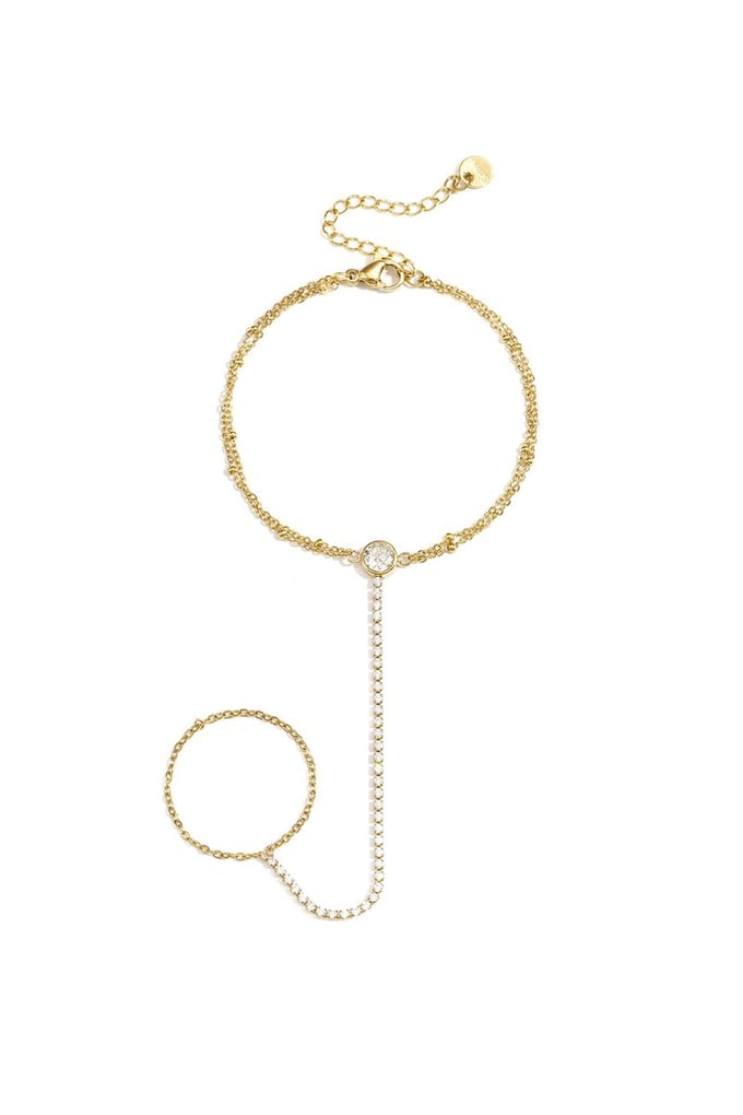 Tennis handketting met statement steen