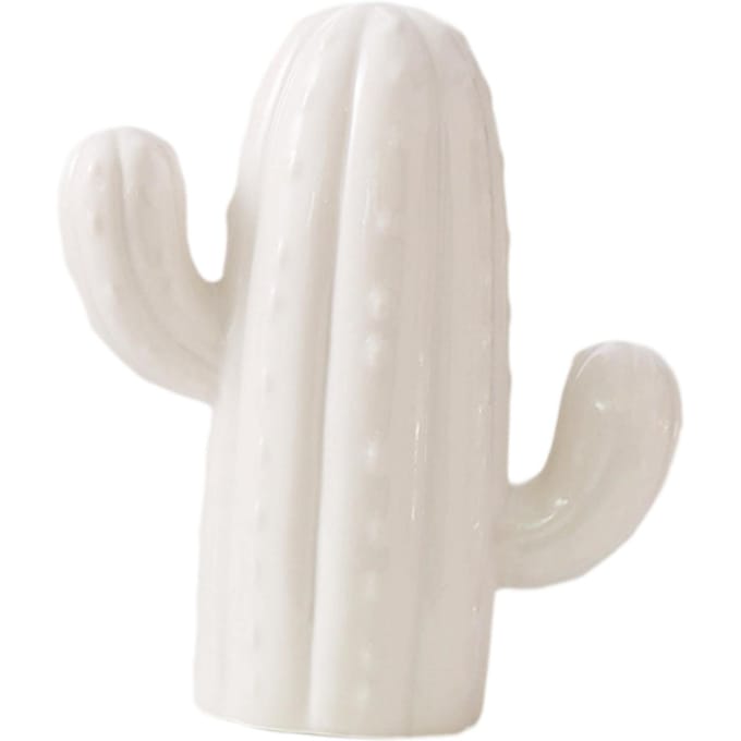Cactuss Spaarpot Keramische Sculptuur Decoratie Cactuss Standbeeld Ornament voor white