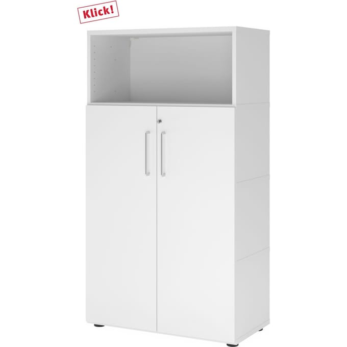 FlexWall | 4 OH | deuren + kast | met verstelbare poten - Wit/Wit