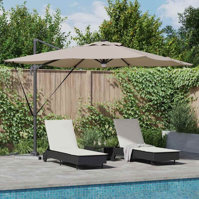 vidaXL - Roma - Parasol - 286 - x - 284 - x - 270 - cm - Aluminium - en - Polyester