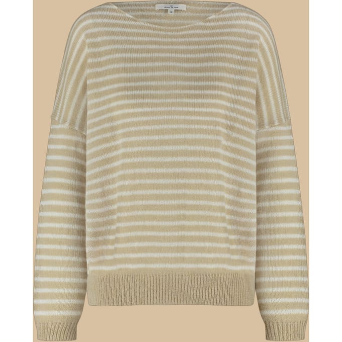 Circle of Trust Reign Knit Fresh Tan Stripe Maat: L | Sweaters Outlet | Dames | Beige