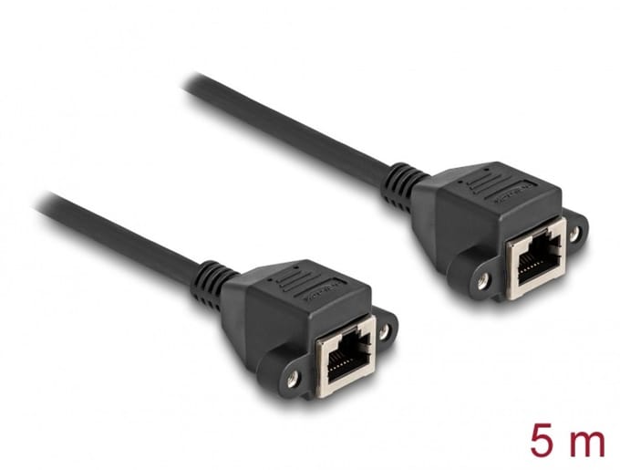 Delock 80202 RJ50 Netwerkkabel, patchkabel Kabel S/FTP 5.00 m Zwart Afgeschermd 1 stuk(s)
