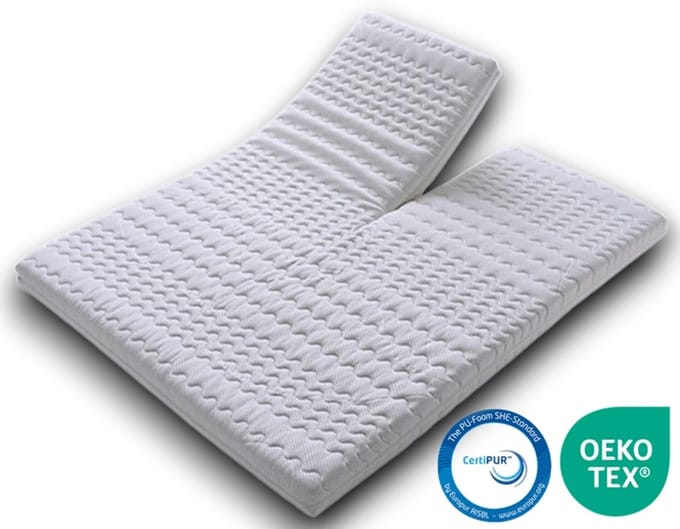 EasyBedden® Topper met split Hr Koudschuim 7cm dik - 200x200cm