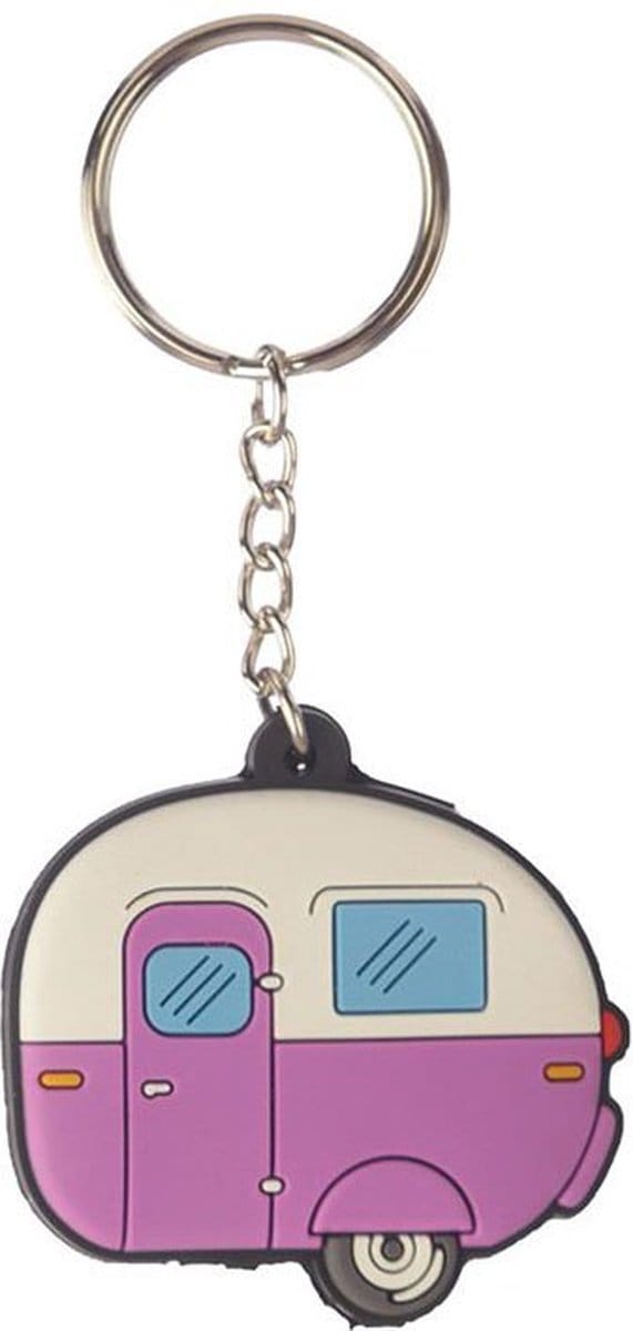 Caravan PVC Sleutellabel Sleutelhanger 5cm