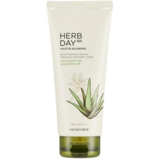 THE FACE SHOP Herb Day 365 Master Blending Cleansing Foam Aloë & Groene Thee 170ml white