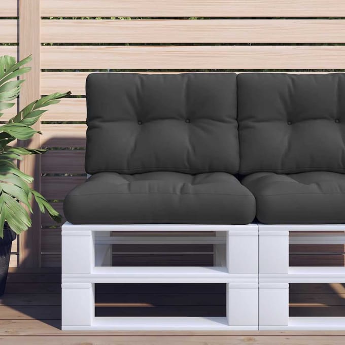vidaXL - Palletkussen - 50x40x12 - cm - stof - zwart