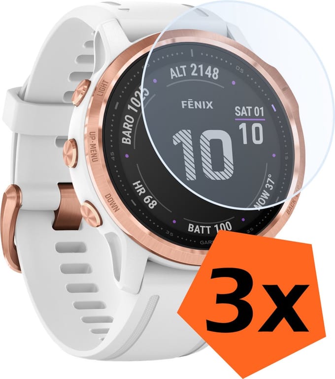Screenprotector - Geschikt voor Garmin Fenix 6s Pro Screenprotector Bescherm Glas - Screen Protector Geschikt voor Garmin Fenix 6s Pro Screenprotector Tempered Glass - 3 PACK