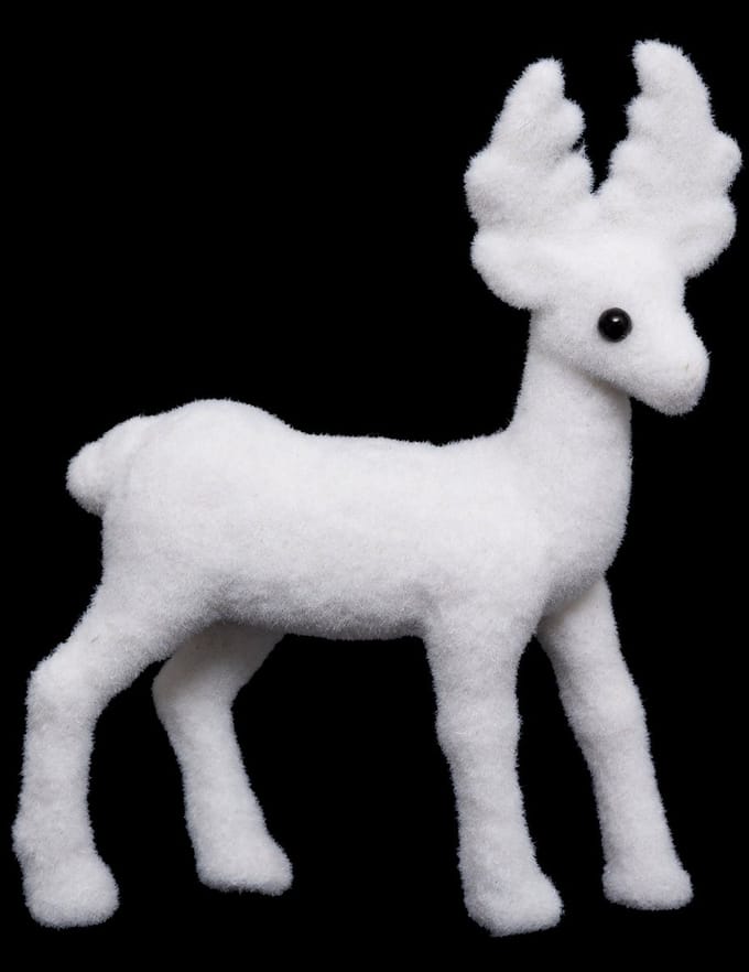 JJA - Witte rendierdecoratie 13 cm voor Kerstmis