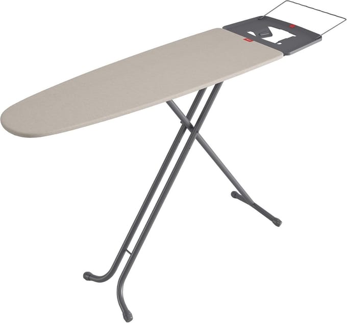 Strijkstation tafel in grijs en beige, metaal, 41 x 1 x 120 cm